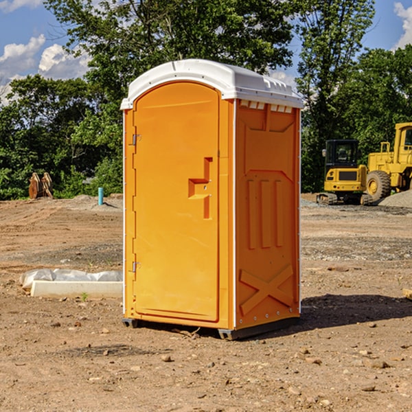 how often are the porta potties cleaned and serviced during a rental period in Quinton